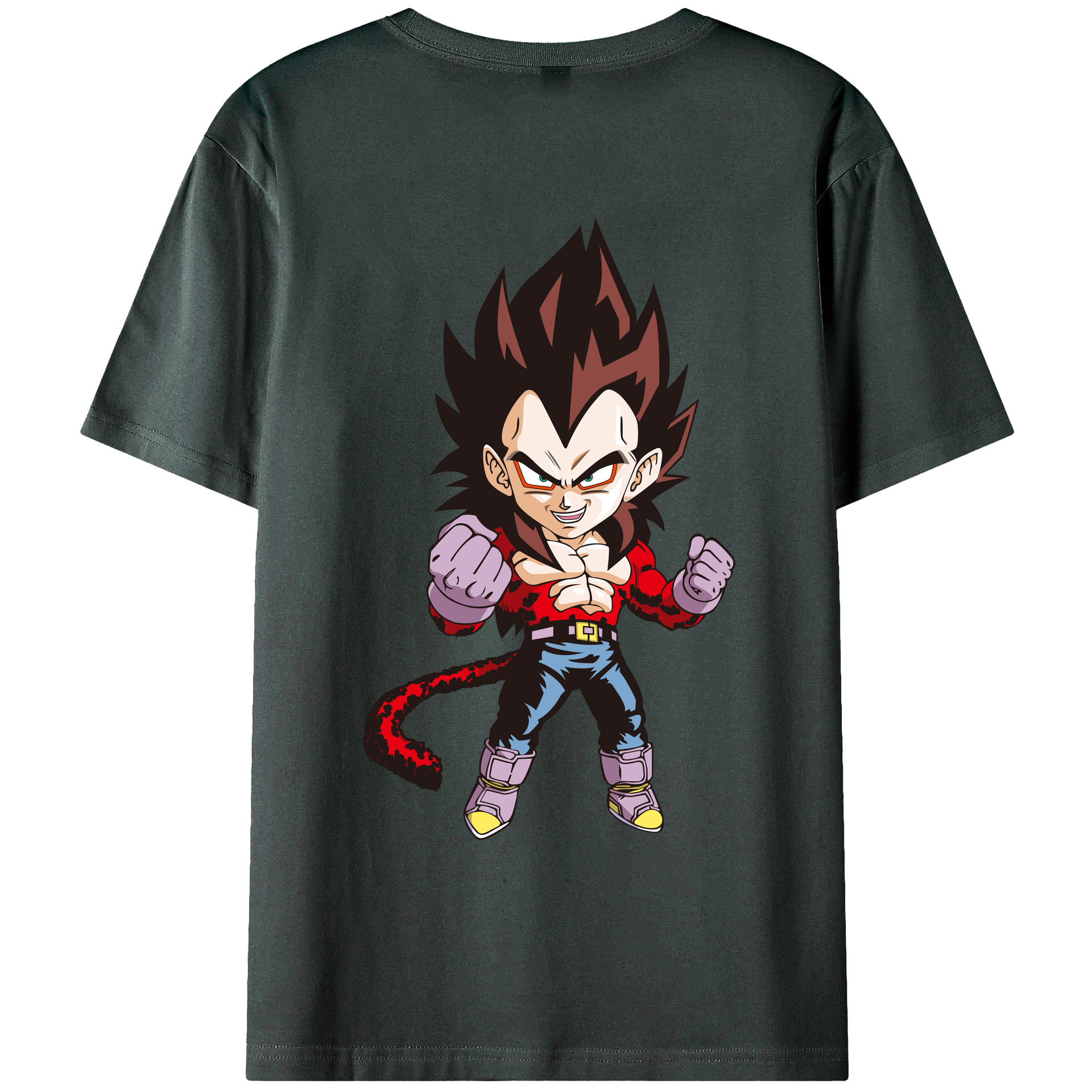（画像用） ドラゴンボール ベジータ四世（Bejīta Yonsei）DRAGON BALL Vegeta IV 綿100％ メンズ半袖Tシャツ（バックプリント） 通気性